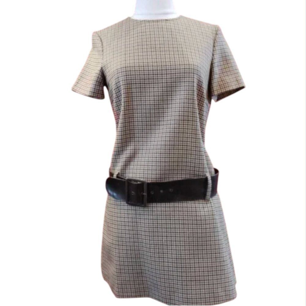 Fendissime by FENDI Plaid Mod Mini Dress Dropped Waist Made in ITALY Sz 40/4 EUC